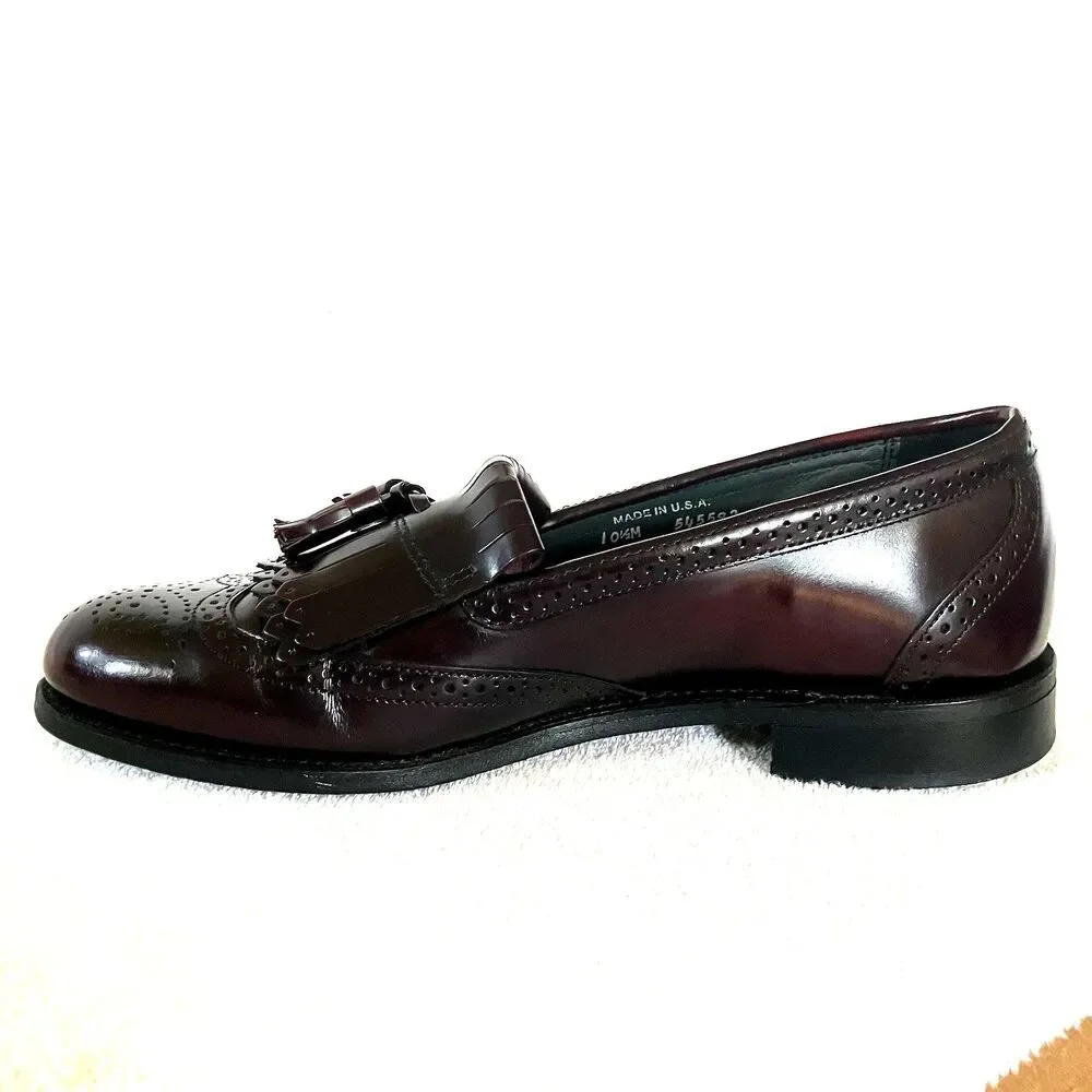 Dexter Shoes Vtg Kiltie Tassel Loafer Wingtip Burgundy Benchmade 10.5 USA Preppy